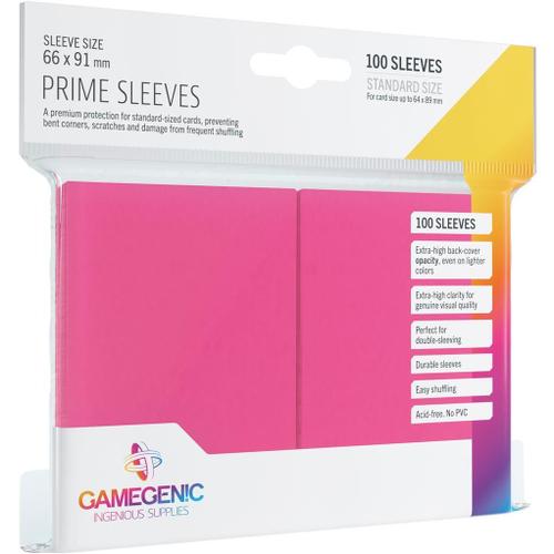 Gamegenic Sleeves X100 Pochettes De Protection De Cartes Premium Prime Rose