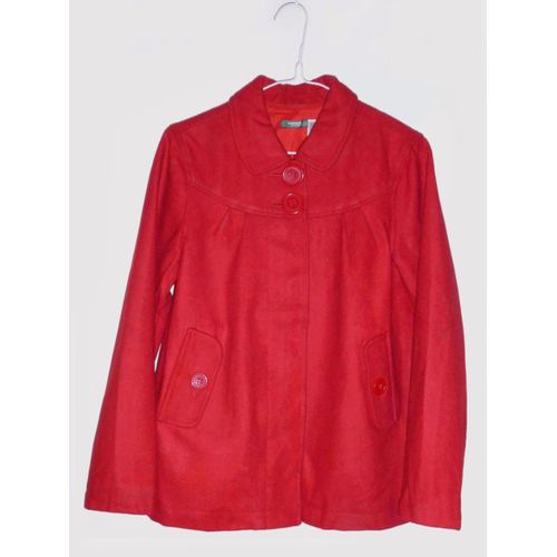 Manteau Court Veste Rouge Ample La Redoute Laine 12 Ans