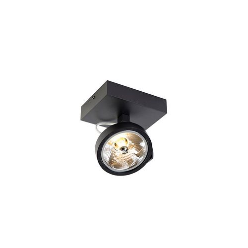 Qazqa Moderne Design Plafonnier ? Plafonnier Spot À Fixer Au Plafond Zwart Verstelbaar - Go Aluminium Noir Carré / Luminaire / Lumiere / Éclairage / Intérieur / Salon / Cuisine G9 Max. 1 X 3...