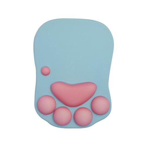 Tapis de souris avec repose-poignet en silicone doux - Design ergonomique mignon en forme de patte de chat