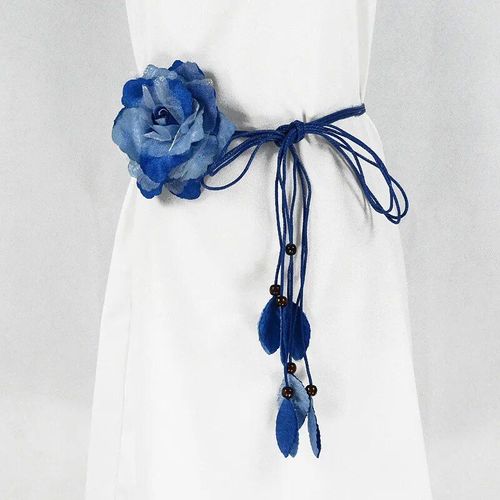 Ceinture Longue Tressée À Pampilles Pour Femmes,Ceinture Fine,Ceinture Nouée Décontractée,Élégante,Faite À La Main,Grande Fleur Décorative,Robes Jofor Lady