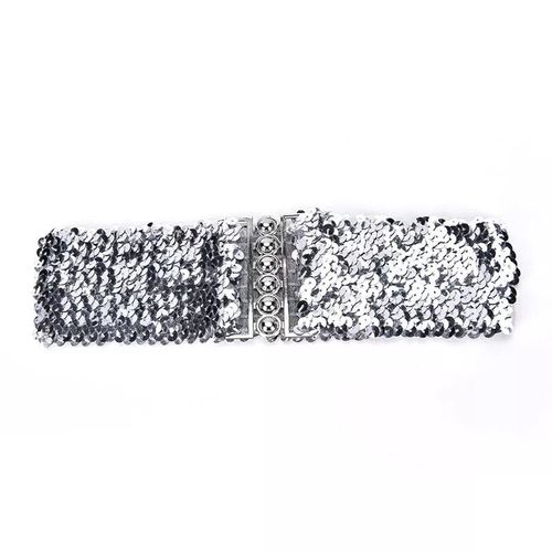 Ceinture Large À Paillettes Métalliques Pour Femmes,Cummerbund Kendny,High Fashion Fur S,Environgold,Black