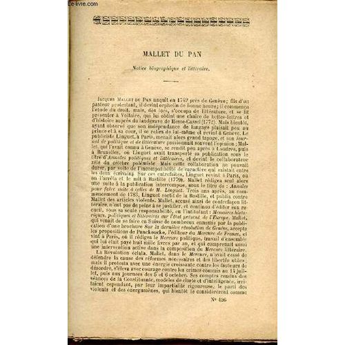 Mallet De Pan - Memoires