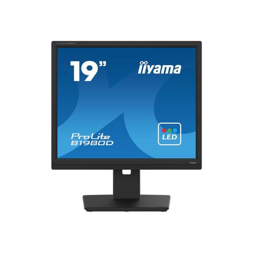 iiyama ProLite B1980D-B5 - Écran LED - 19" - 1280 x 1024 @ 60 Hz - TN - 250 cd/m² - 1000:1 - 5 ms - DVI, VGA - noir mat