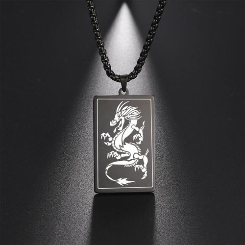 collier Punk pour hommes et femmes, couleur or argent, acier inoxydable, pendentif Dragon chinois, accessoires de bijouterie à la mode