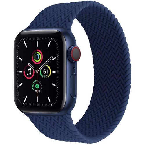 Bracelet Silicone Bleu Effet Tressé Pour Apple Watch 38/40mm