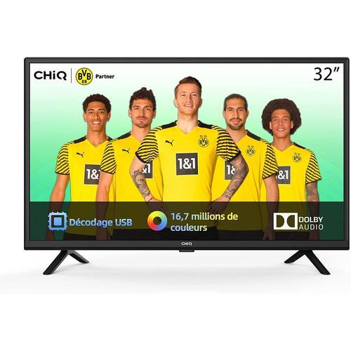 CHiQ Téléviseur LED L32G5W, 80 cm (32 Pouces), Lecture Blu-Ray par USB, Dolby Audio, Tuner (DVB-T/T2/C/S/S2), HDMI/USB/CI/RF 