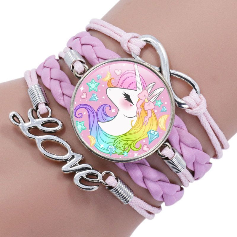 Rainbow unicorn Cheveux Liens Bracelet Sac Fête Remplisseur favorise l'Amitié Bracelet