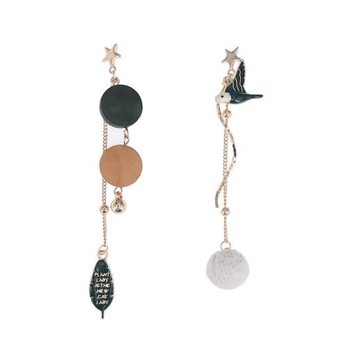 Boucles d'oreilles pendantes en métal pour femmes, asymétriques, étoile oiseau, cadeau d'anniversaire de mariage