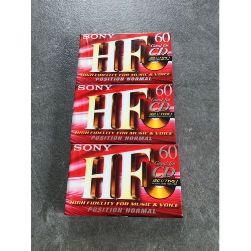 Lot de 3 cassettes audio sony HF 60