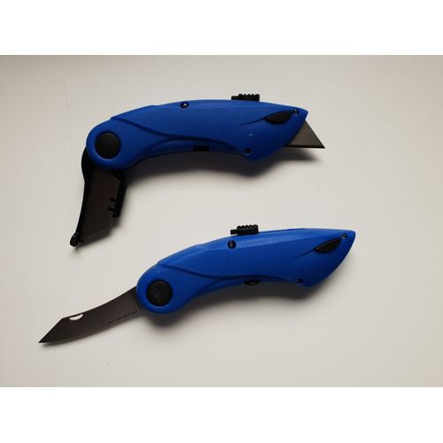 Cutter bleu lame trapèze + lame coteau + LED