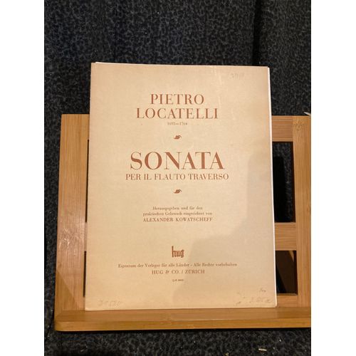 Pietro Locatelli Sonata Pour Flûte Et Piano Kowatscheff Partition Éditions Hug