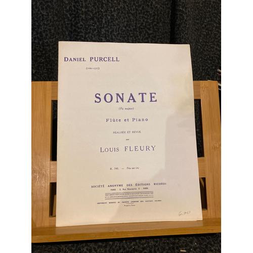 Daniel Purcell Sonate En Fa Majeur Pour Flute Et Piano Fleury Partition Ricordi