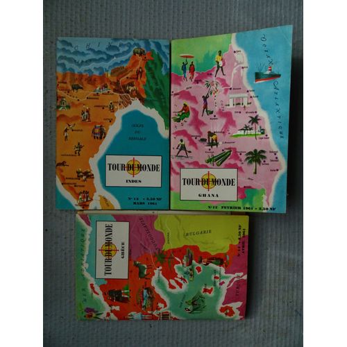Lot De 3 N° De La Revue 'tour Du Monde': * 12 (Ghana) *13 (Indes) * 14 Grèce) - 02 À 04 / 1961