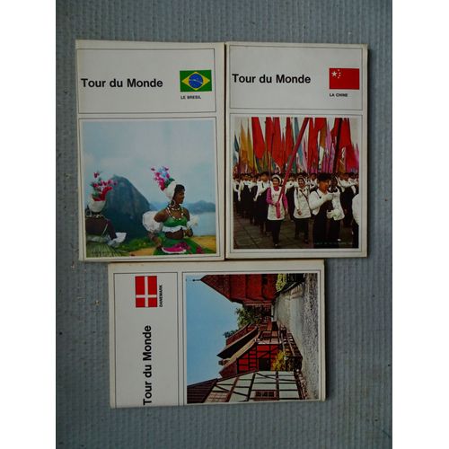 Lot De 3 N° De La Revue 'tour Du Monde': *76 (Danemark) *77 (Le Brésil) *80 (La Chine) -06 À 10 / 1966