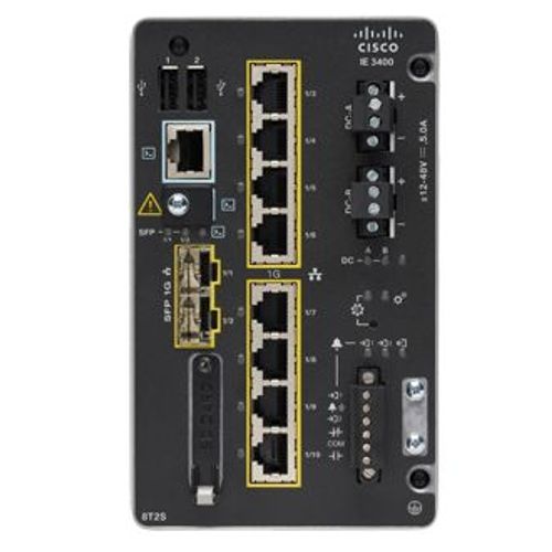 Cisco Catalyst IE3400 Rugged Series - Network Advantage - commutateur - Géré - 8 x 10/100/1000 + 2 x Gigabit SFP - Montage sur rail DIN - DC power