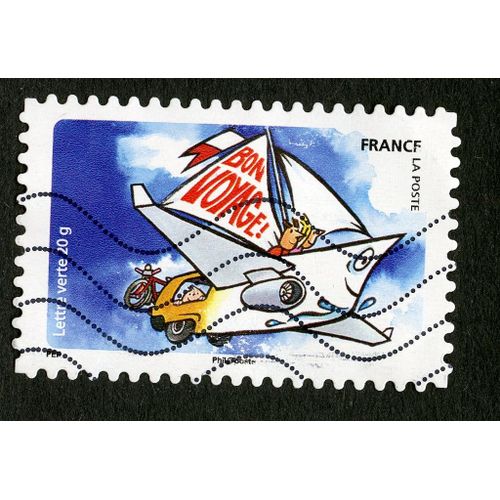 Timbre Oblitéré Bon Voyage,France,La Poste,Lettre Verte 20g