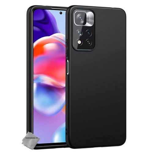 Housse Etui Coque Silicone Xiaomi Redmi Note 11 Pro+ Plus 5g + Verre Trempe Noir