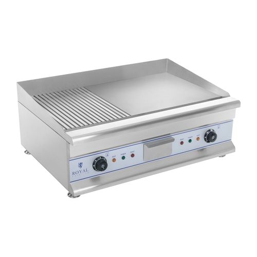 Plancha électrique nervurée 75 cm 2 x 3200 watts acier inox professionnel Helloshop26 3614043/2