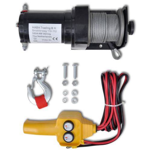 Treuil électrique 12 volts 907 kg outils atelier garage Helloshop26 3402139/2