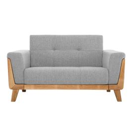 Canapé Scandinave 2 Places Gris Clair Pieds Bois Fjord