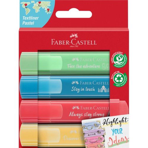 Etui 4 Surligneurs - Couleurs Pastel - Faber-Castell - Textliner 46