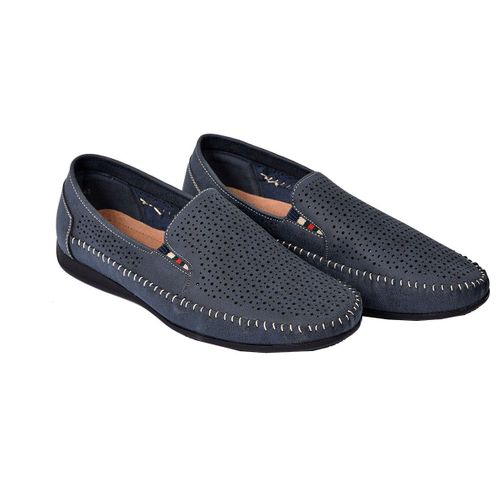 Mocassins Pour Doublure Cuir Premiums Chaussure D'été Qualité Et Confort 1982 Marine