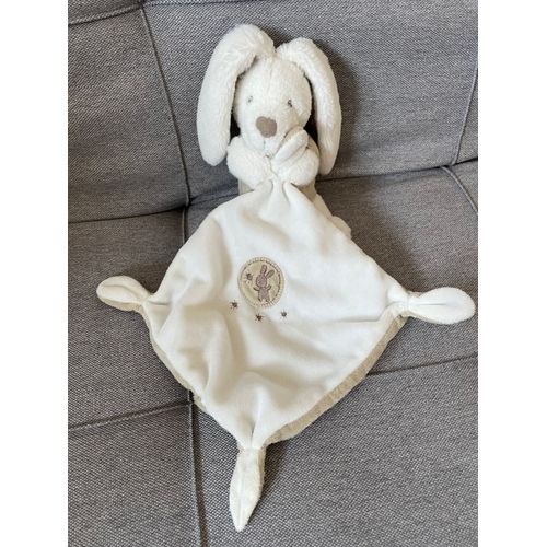 Doudou Lapin Pommette Beige Blanc