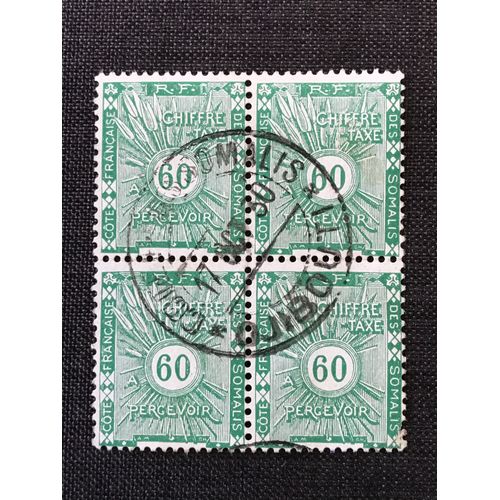 Côte Française Des Somalis Bloc De 4 Timbres Taxe De 1915 Yvert T7