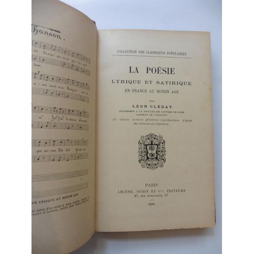 La poésie lyrique – À la française …