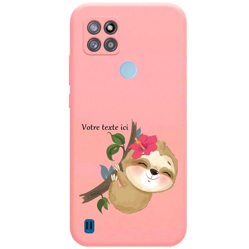 Coque Rose Realme C21y C25y Paresseux Kawaii