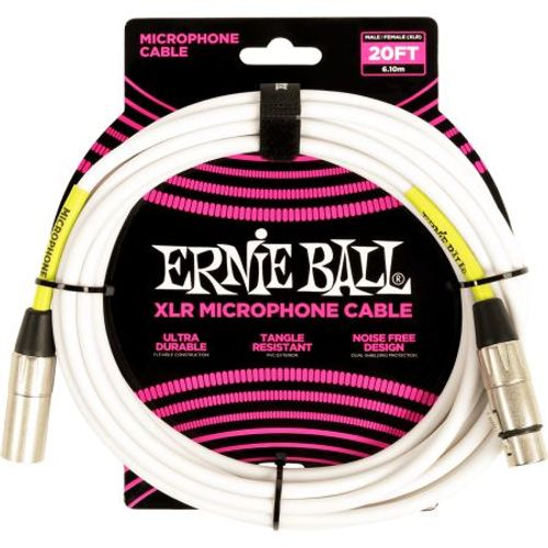 Ernie Ball 6389 - Câble Microphone Xlr/Xlr Blanc - 6m