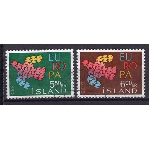 Islande 1961 Paire Europa Oblitere