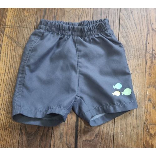 Short Garçon Bébé 3 Mois Gris Avec Poissons Coloré