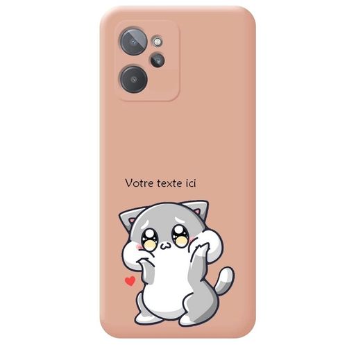 Coque Rose Realme 9i Chat Kawaii