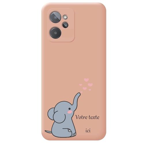 Coque Rose Realme 9i Elephant Et Coeur