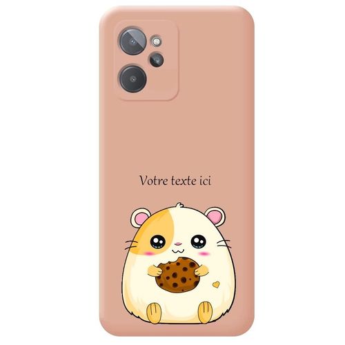 Coque Rose Realme 9i Hamster Kawaii Avec Votre Texte