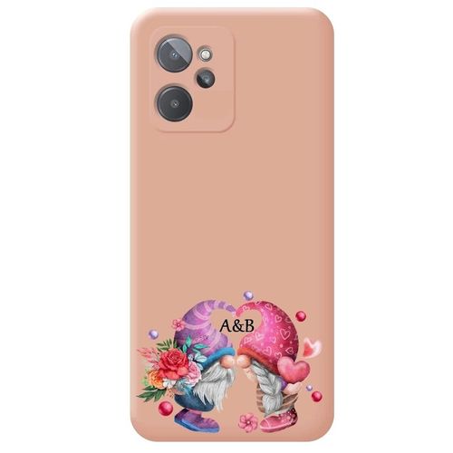 Coque Rose Realme 9i Gnome Avec Vos Initiales Saint Valentin