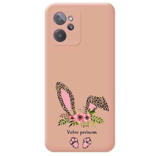 Coque Rose Realme 9i Lapin Eyes Leopard