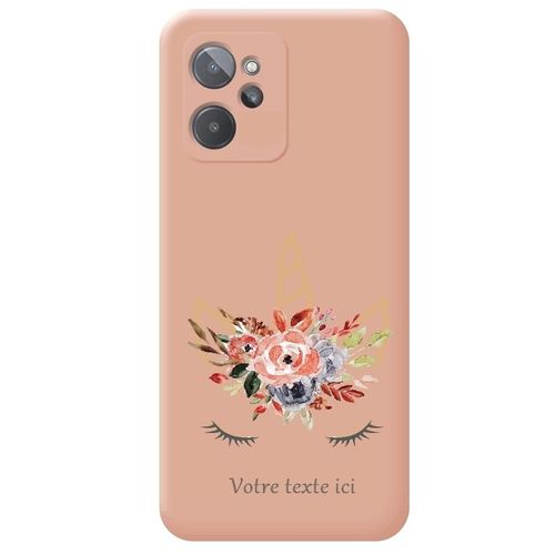 Coque Rose Realme 9i Licorne Personnalisee Eyes Rose Unicorn