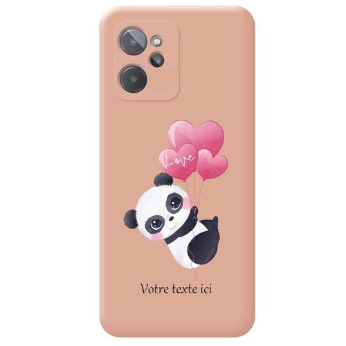 Coque Rose Realme 9i Panda Coeur Kawaii Personnalisee