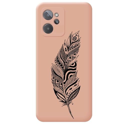 Coque Rose Realme 9i Plumes