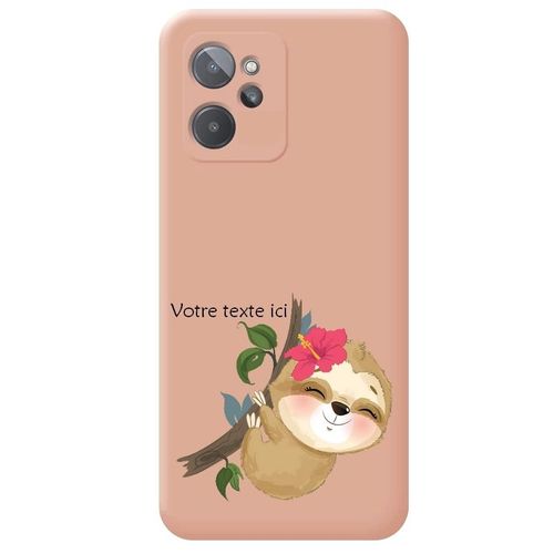 Coque Rose Realme 9i Paresseux Kawaii