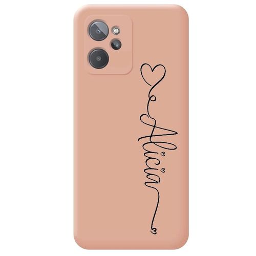 Coque Rose Realme 9i Avec Votre Prenom Police 18 Coeur