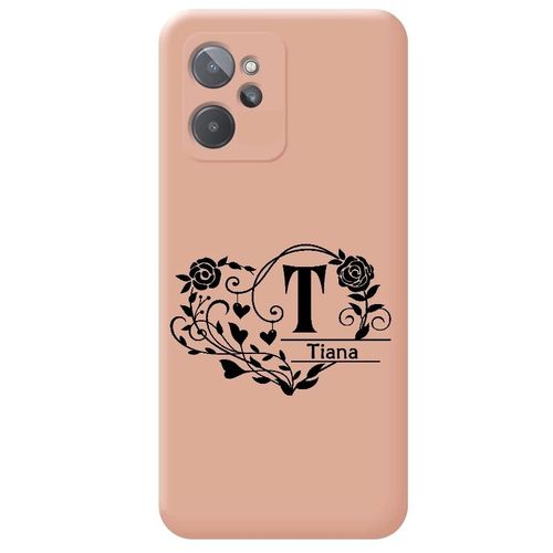 Coque Rose Realme 9i Avec Votre Prenom Police 16 Coeur Et Fleur