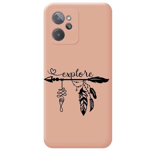 Coque Rose Realme 9i Explore Plume Et Boho