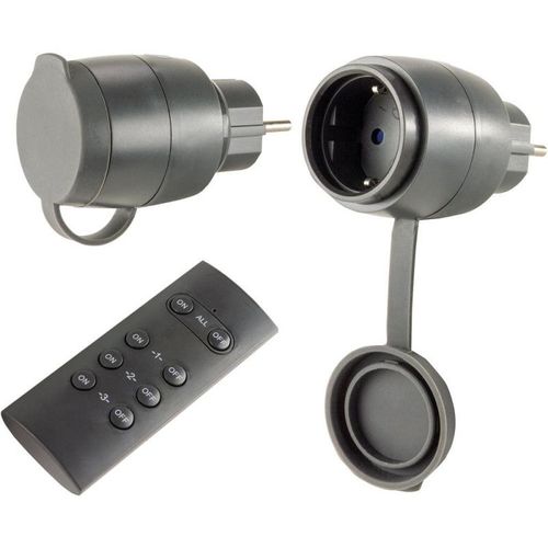 Ensemble interrupteur sans fil 2+1 Mini Extérieur noir