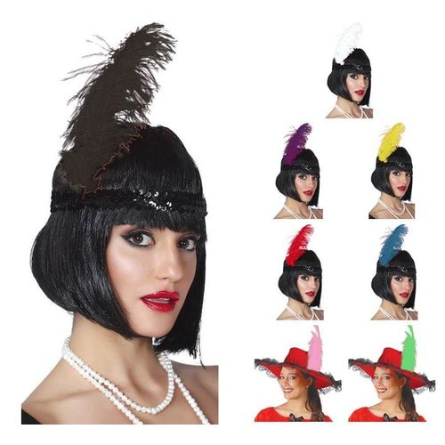 Plume Seule De Autruche Plusieurs Couleurs 30 Cm, Sans Ruban (Couleur Blanc)