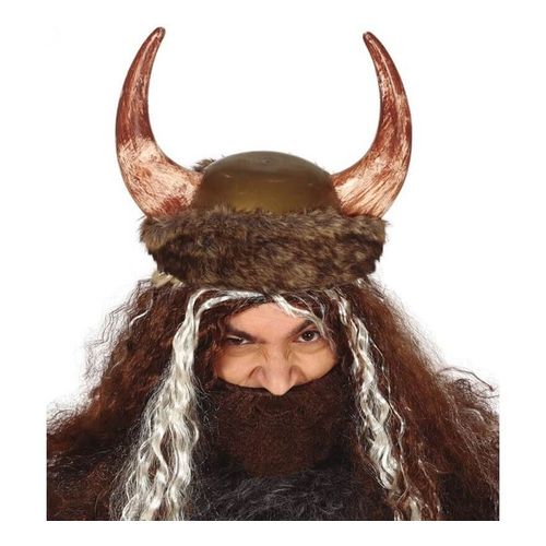 Casque Viking Avec Des Cornes Et Du Cuir