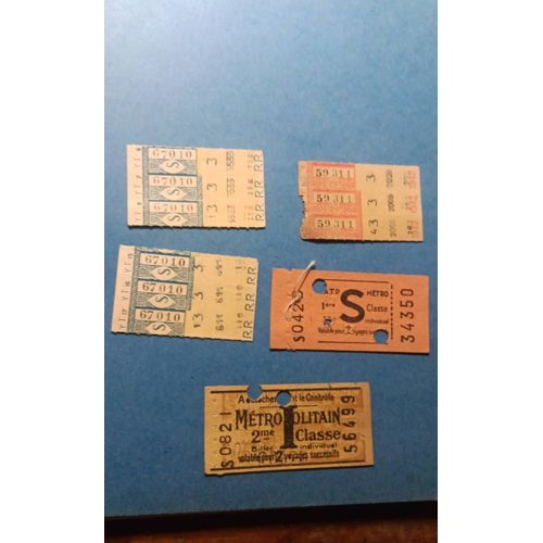 Ticket Bus Métro Métropolitain Ancien Lot Rare Vintage